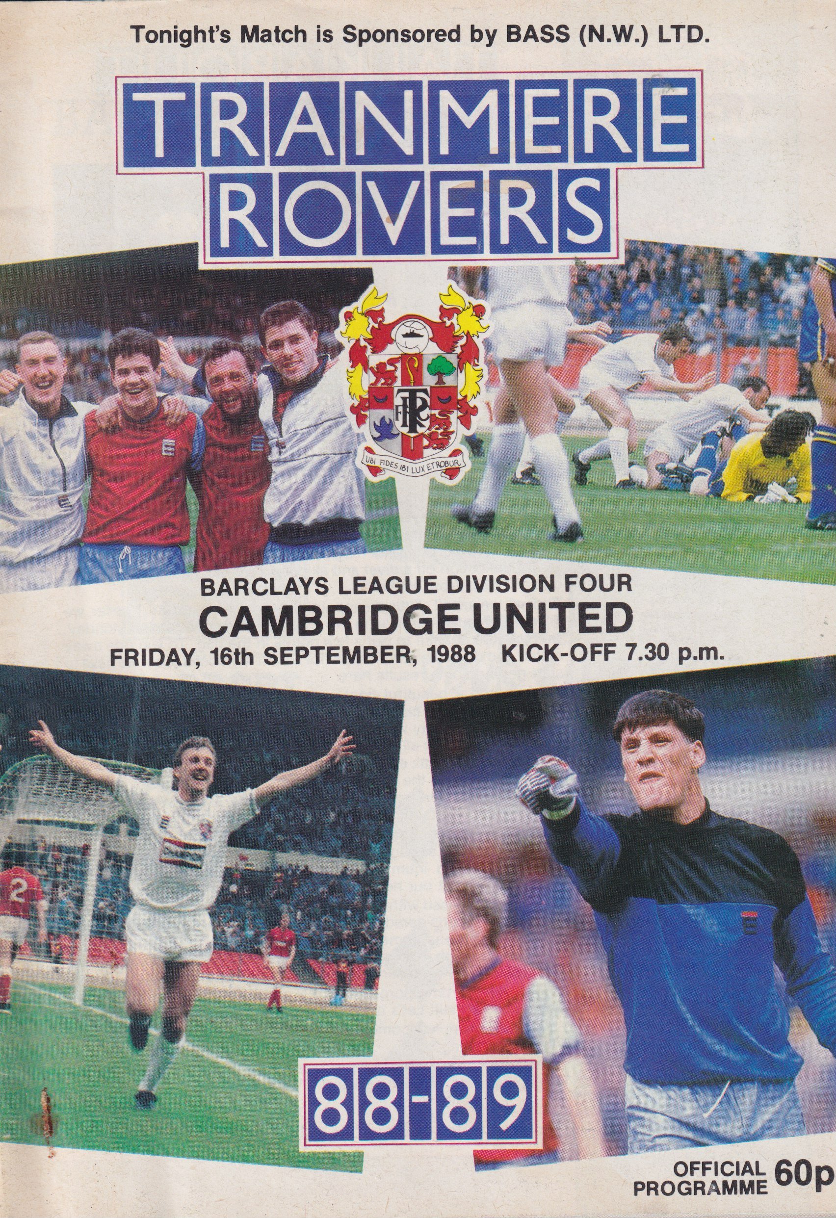 Tranmere Rovers v Cambridge United match programme